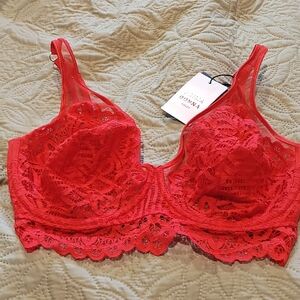 Avenue Vibrant Red Lace Bra